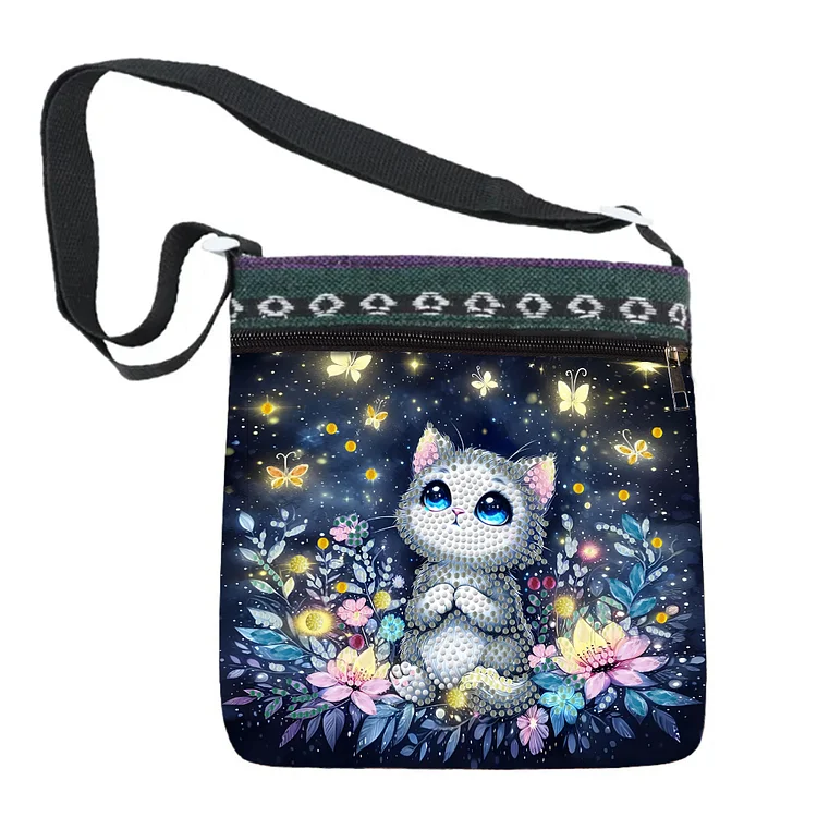 Bathing Elephant Special Shape Diamond Painting Crossbody Bag for Outdoor Travel