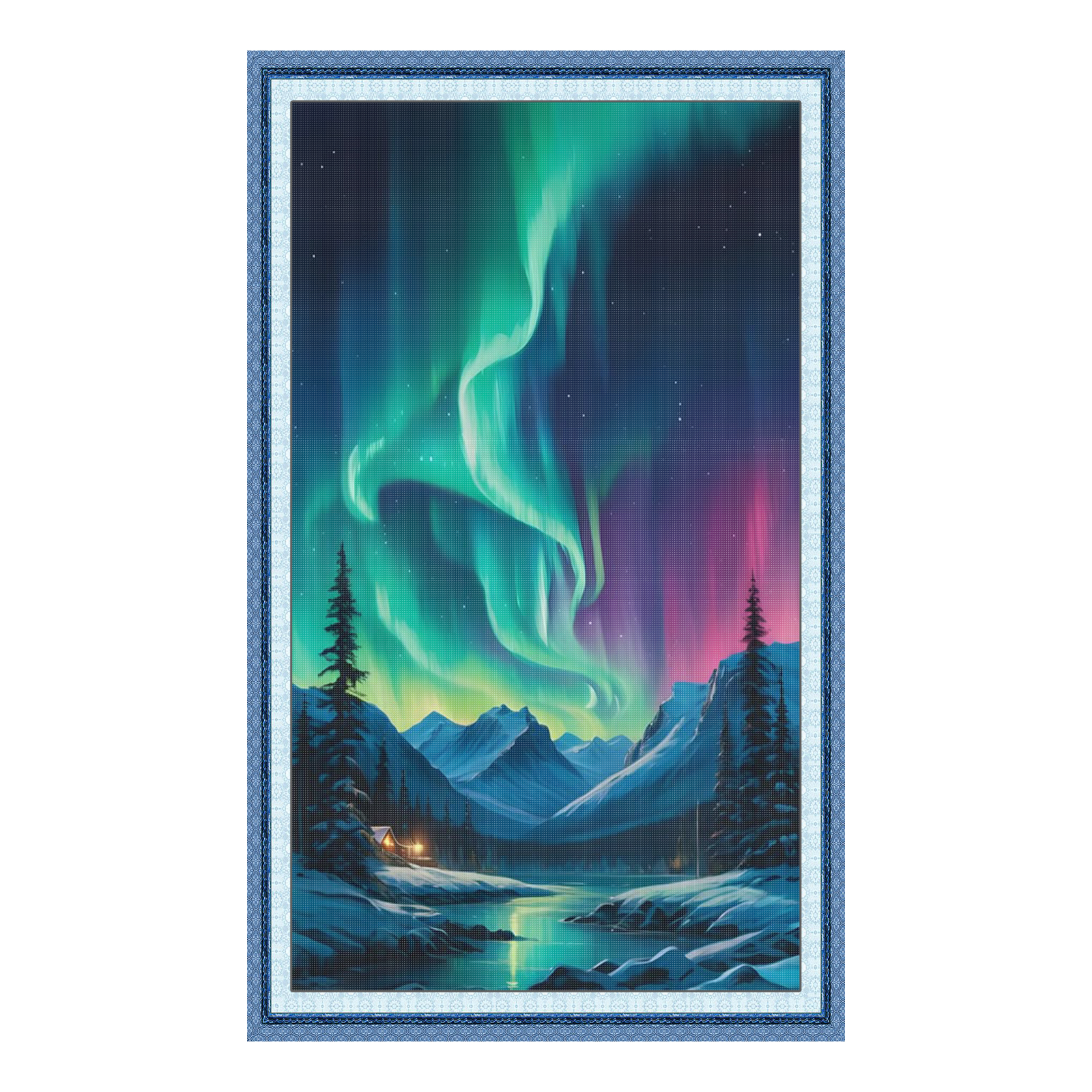 Aurora scenery Full 11CT Pre-stamped Canvas(40*70cm) Cross Stitch