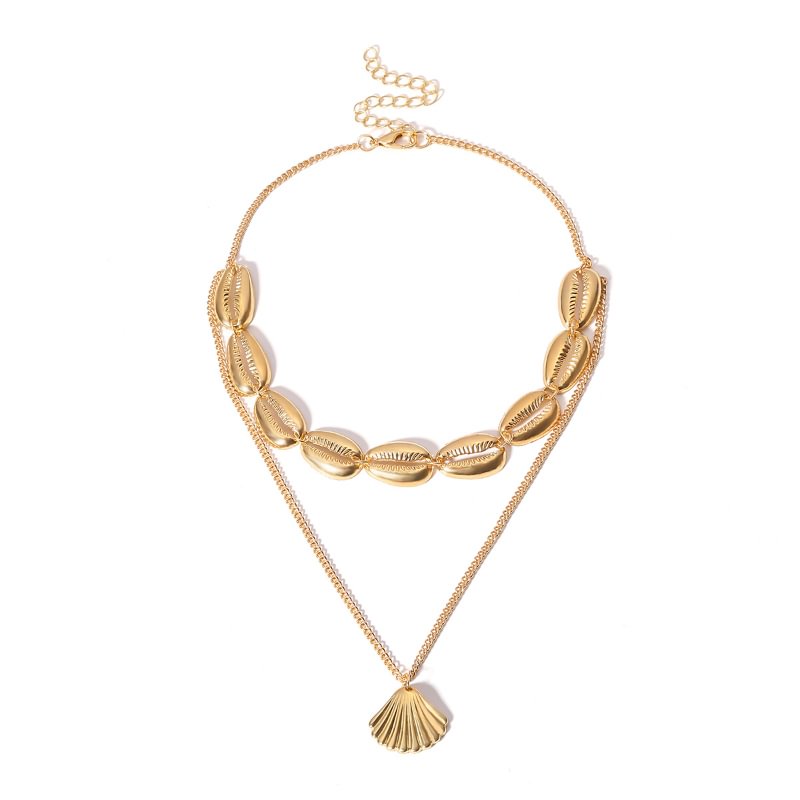   All-match alloy golden shell ladies necklace - Neojana