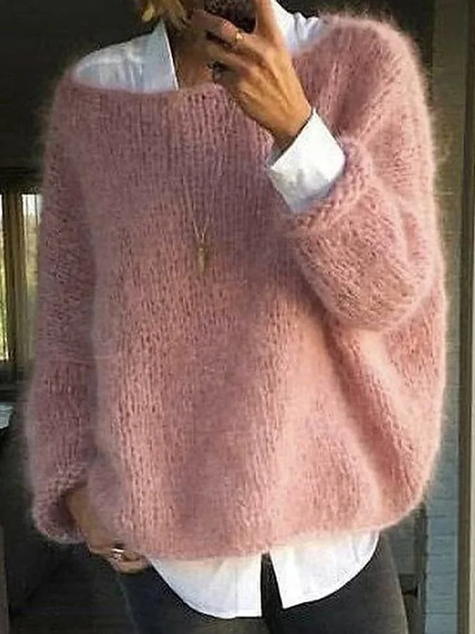Women's Solid Color Long Sleeve Casual Sweater
