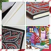 (US Local)Christmas Bear A5 Size Diamond Painting Notebook Set with 4Pcs Bookmark Gift