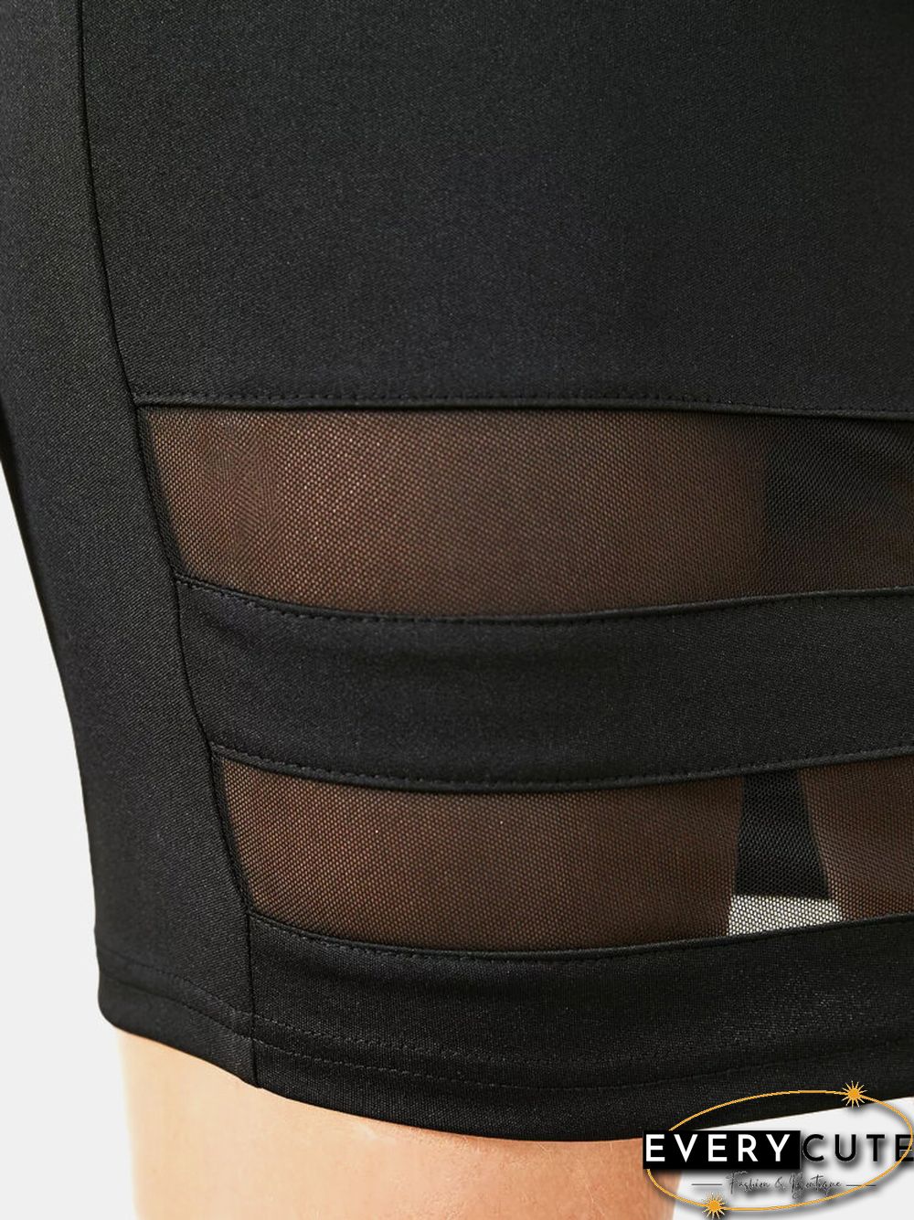 Mesh Stitch Solid Mini Skirt for Women