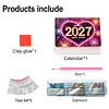 Fleurs 2027 ensemble de calendrier de peinture en diamant en papier DIY avec perceuse sp&eacute;ciale en forme de kit de calendrier mensuel &agrave; table flip fait main pour les adultes pour d&eacute;butants d&eacute;coration de bureau &agrave; domicile
