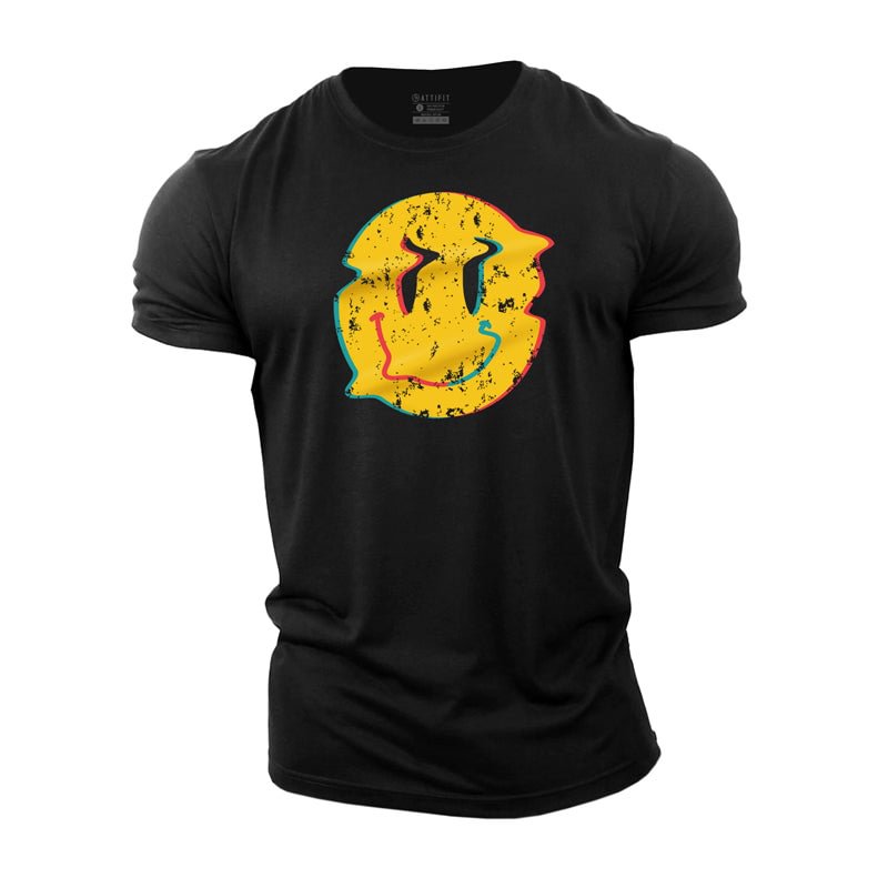 Cotton Smile Graphic Men's Workout T-shirts tacday