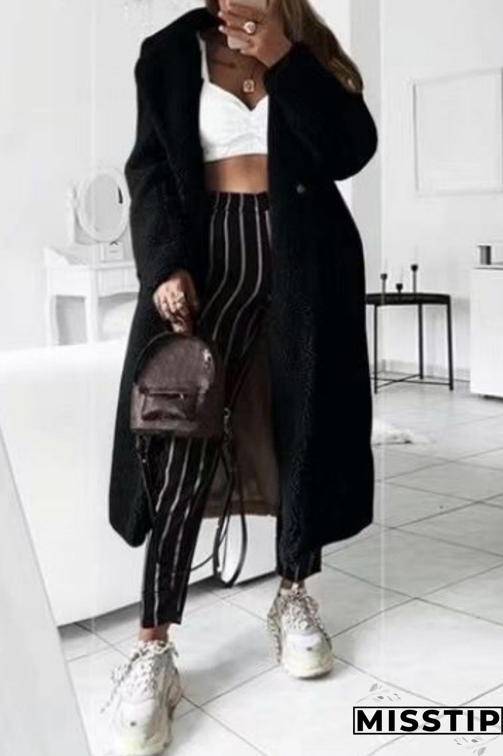 Blue Casual Solid Cardigan Turndown Collar Outerwear