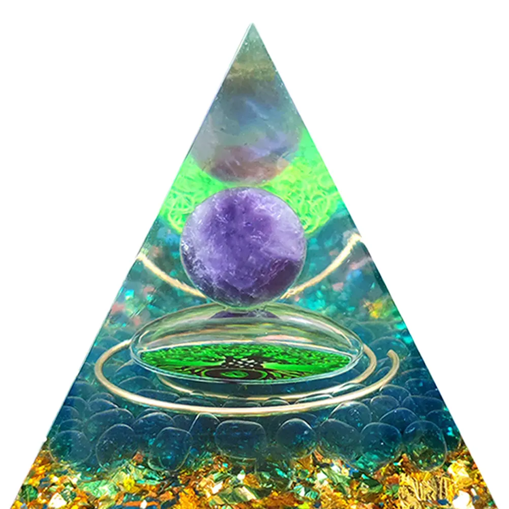 5cm Natural Stone Orgonite Pyramid Healing Crystals Orgone Energy Generator
