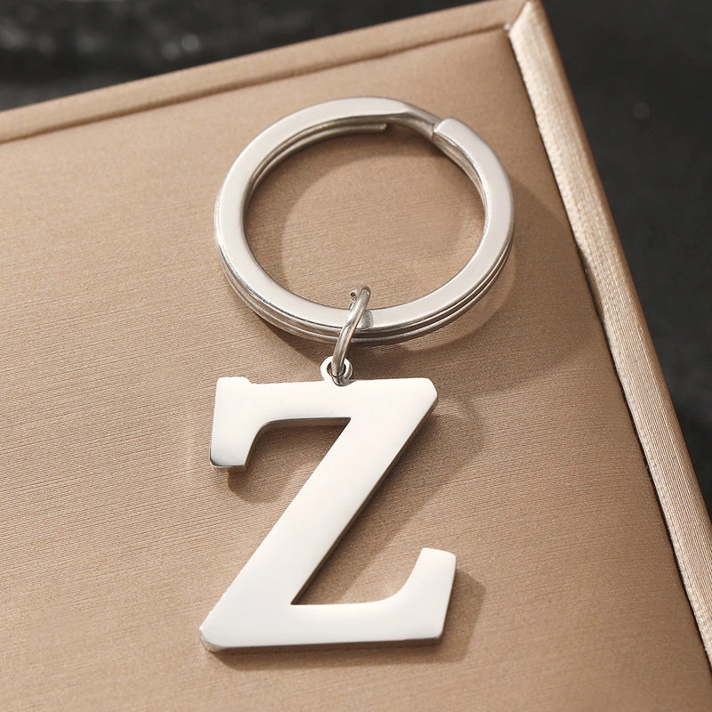 Basic Minimalist Letter 304 Stainless Steel Polishing Unisex Bag Pendant Keychain