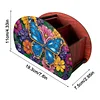 (US Local)DIY Gem Butterfly Design Wooden Diamond Painting Makeup Brush Storage Box Kit