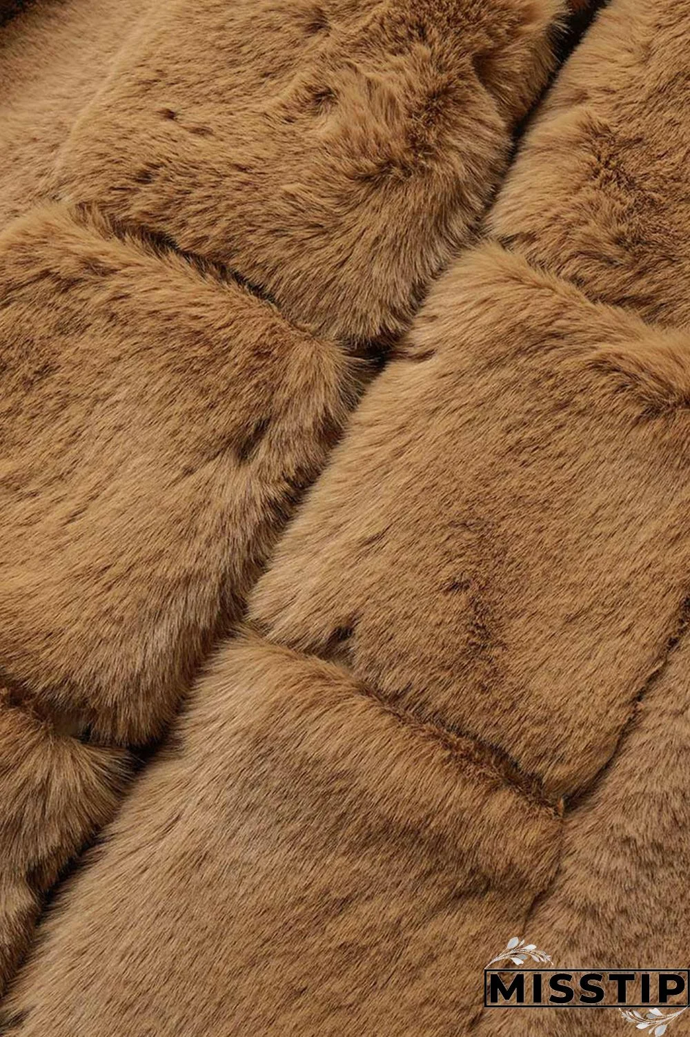 Brown Casual Solid Patchwork Cardigan Hooded Collar Outerwear