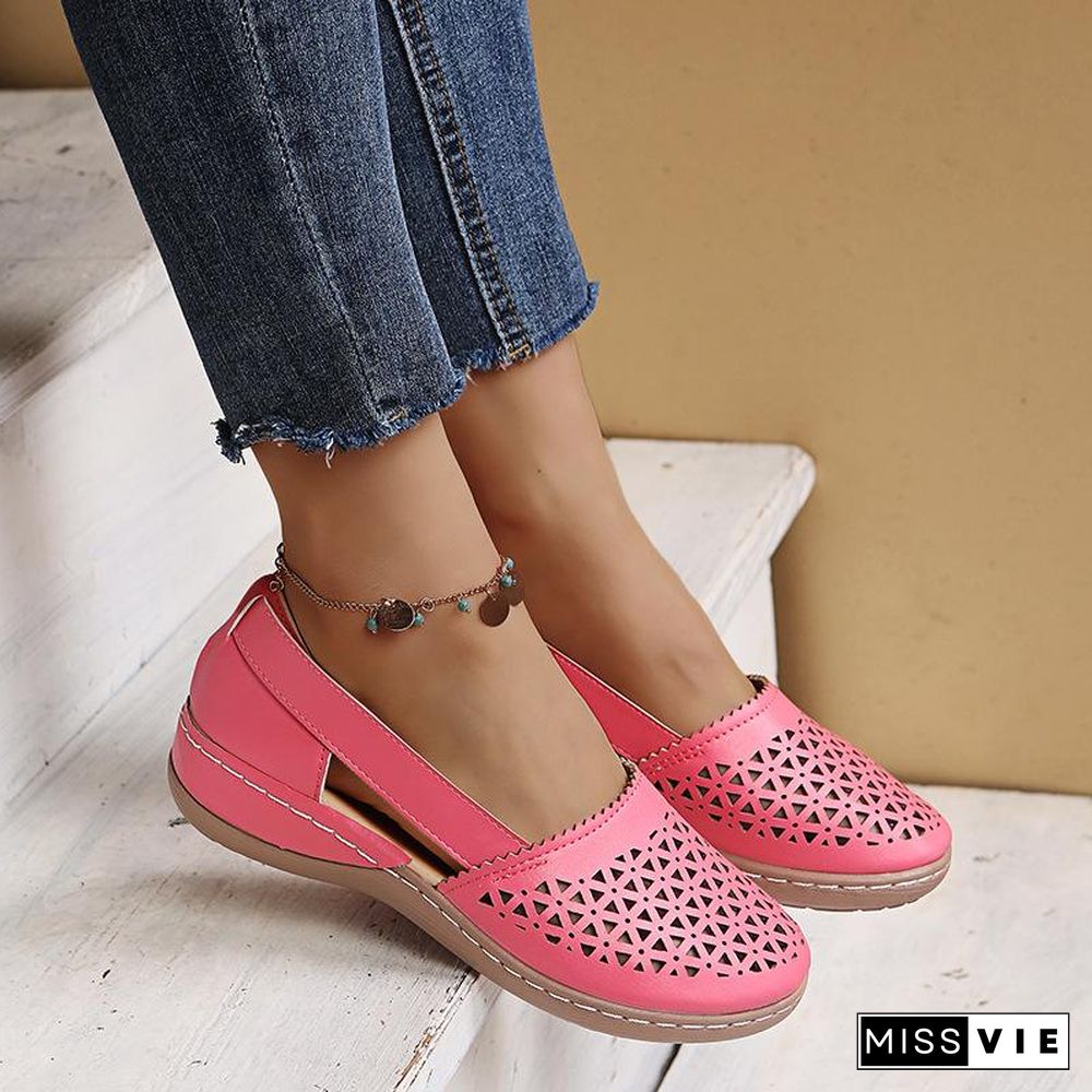 Hollow Pure Color Women Sandals