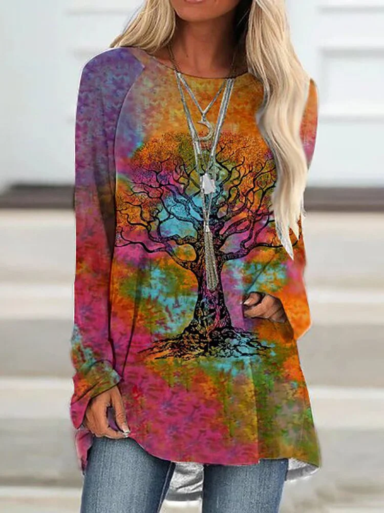 Tree Art Print A Line T Shirt