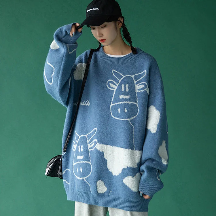 Sweater pullover autumn and winter new sweet pullover sweater female student Korean version loose wild sweater coat trend 2021