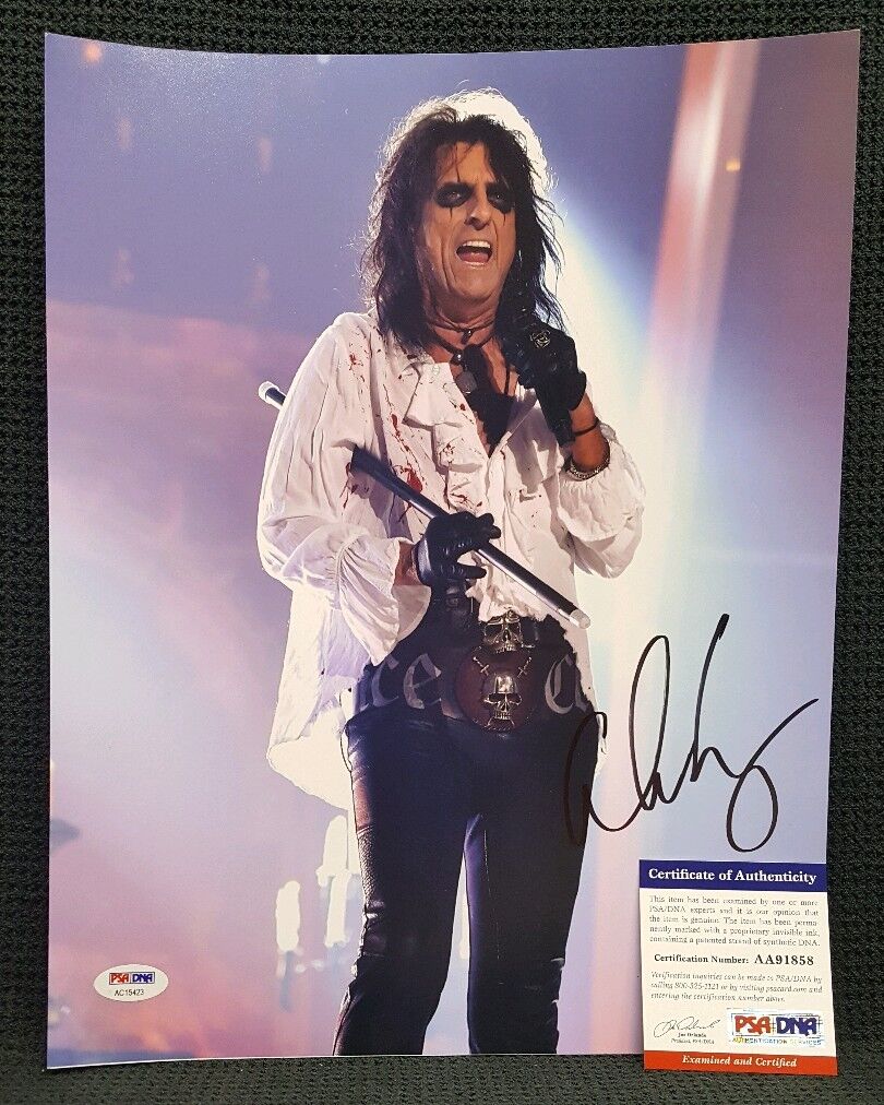 ALICE COOPER Autographed 11x14 Photo Poster painting color. PSA/DNA