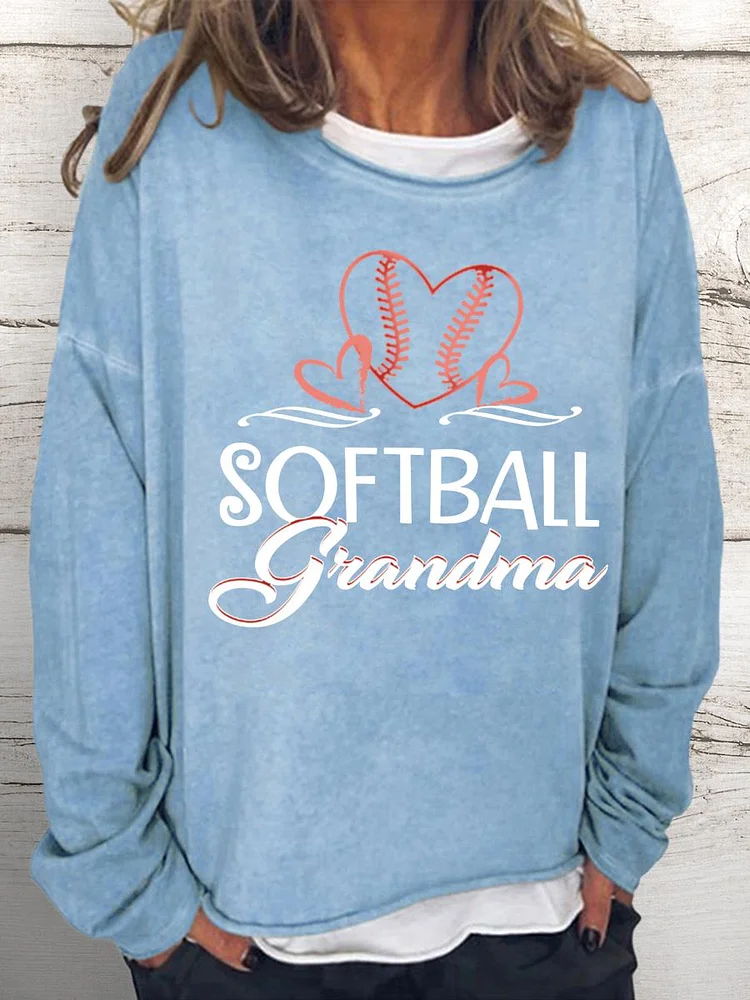Softball grandma Women Loose Sweatshirt-Annaletters