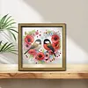 Diamond Painting Special Shaped Drill Flowers and Birds With Frame(8.46x8.46inch)