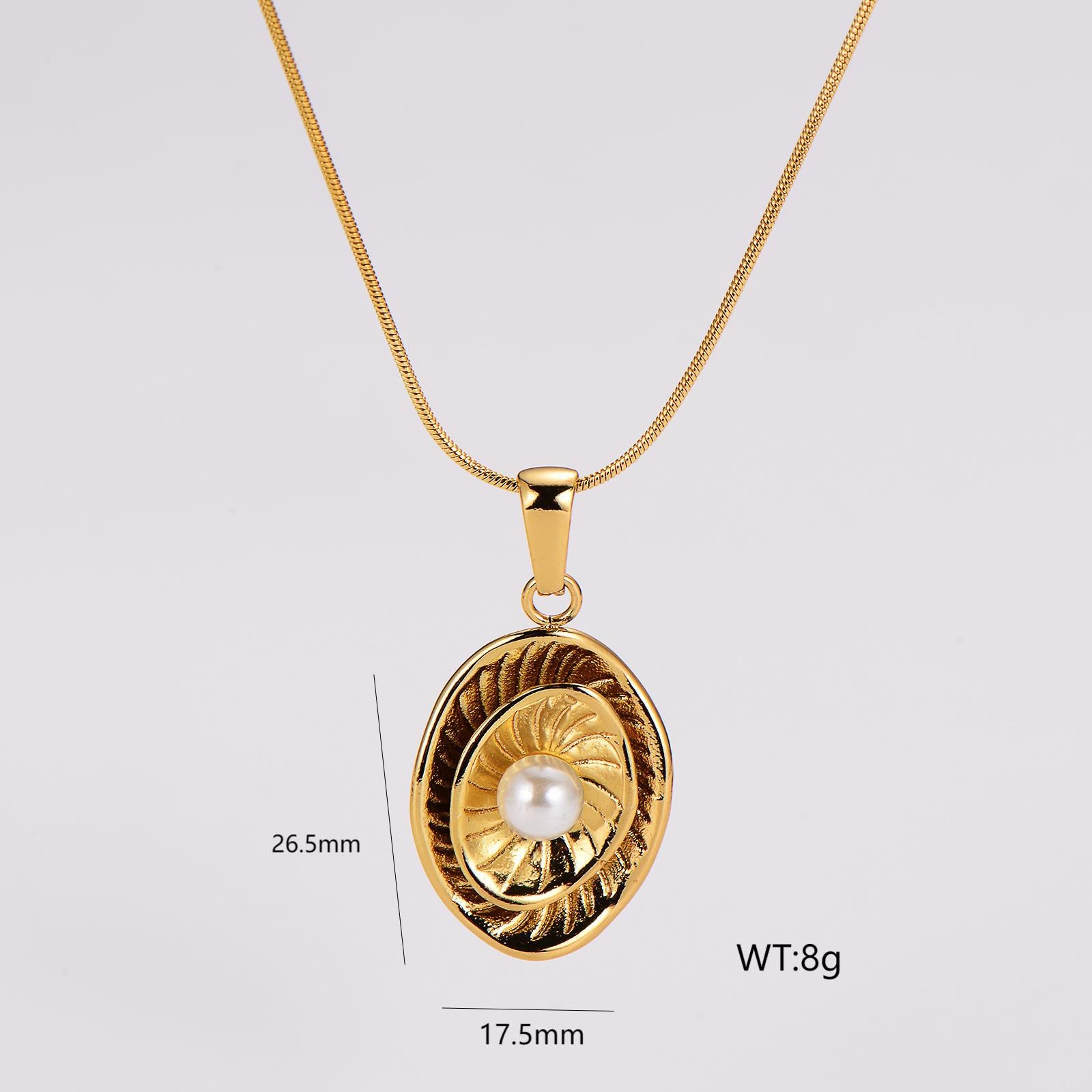 Aml French Retro Fashion Geometric Love Necklace Female Stainless Steel Style Clavicle Chain