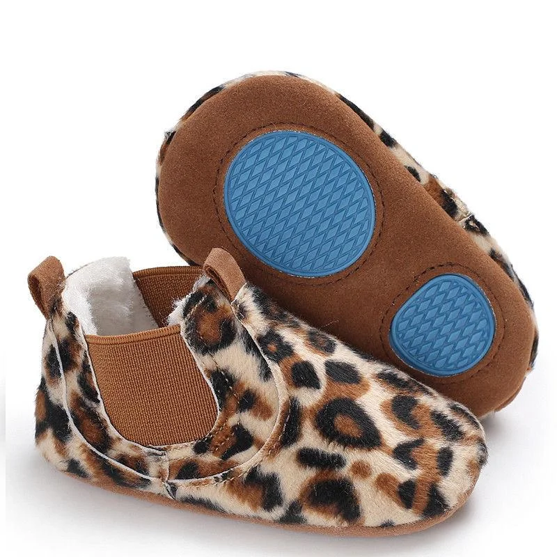 2018 Brand New Toddler Newborn Baby Boy Girl Leather Soft Sole Crib Shoes Sneakers Prewalker Leopard Solid Warm First Walkers