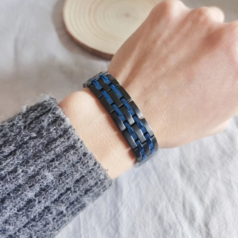 Minimalist Color Block Titanium Steel Plating Bracelets