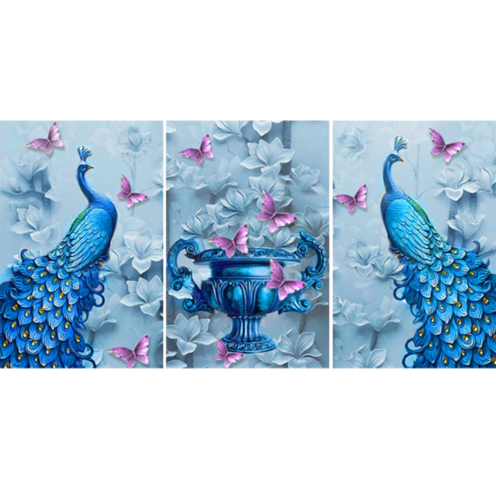 

3pcs Peafowl - Special Shaped Diamond Painting - 95*45CM (Multi Big Size), 501 Original