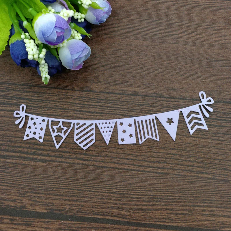 Nigikala Pcs Steel Flag Banner Design Metal Die Cutting Dies Stencil Scrapbooking Photo Album Card Paper Embossing Craft DIY