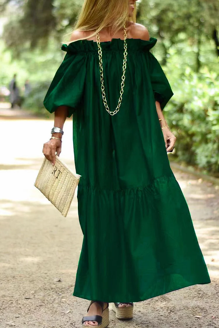 Casual Elegant Solid Make Old Off the Shoulder Princess Dresses socialshop