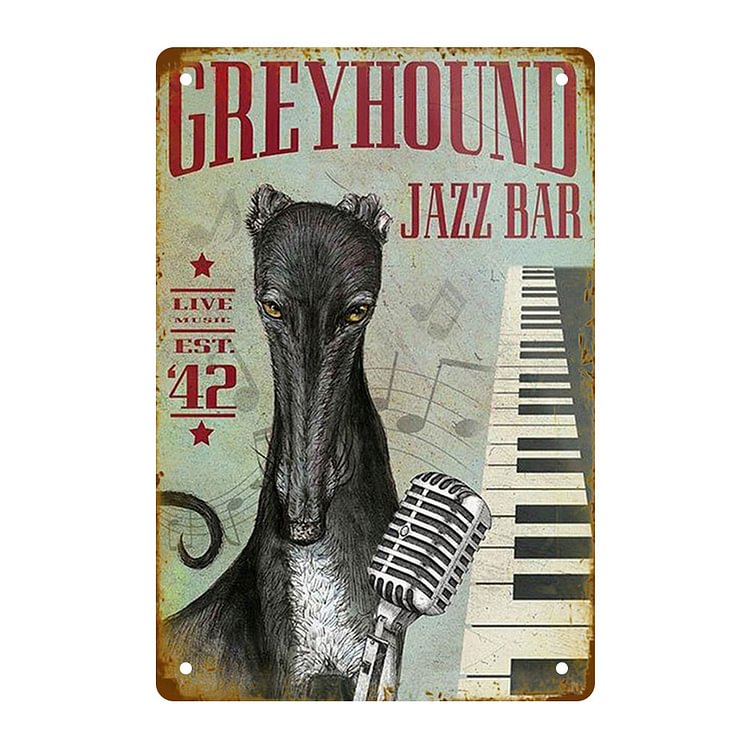 Greyhound Chien - Enseigne Vintage Métallique/Enseignes en bois - 20*30cm/30*40cm