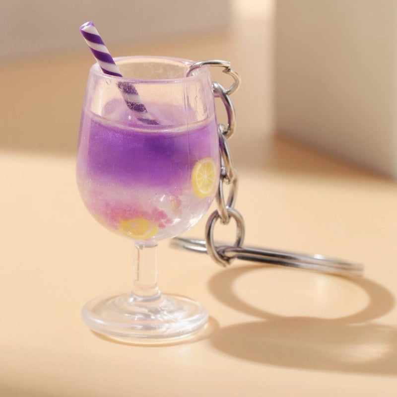 Minimalist Drink Cup Plastic Unisex Bag Pendant Keychain