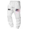 Men's Vintage American Flag Patriotic Elastic Waist Drawstring Jogger Sweatpants by Inlyline