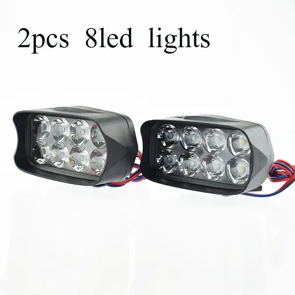 Motorcycle headlights 12v 12w 8LED Motorbike spotlights fog lights headlamp 6000k 1200LM waterproof moto auxiliary