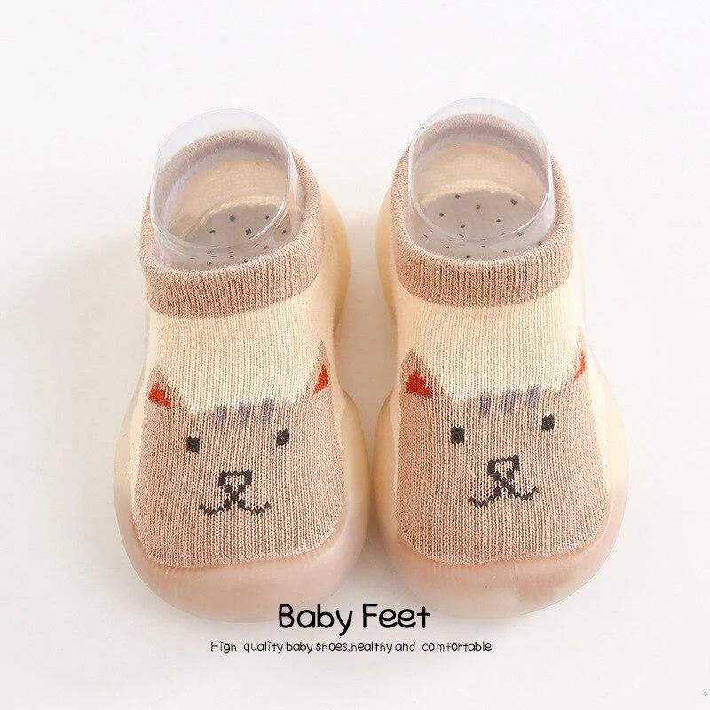 Children Anti-slip Shoes Newborn Baby Girl Cotton Non-slip Floor Socks Baby Boy Rubber Sole Cartoon Indoor Socks Shoes