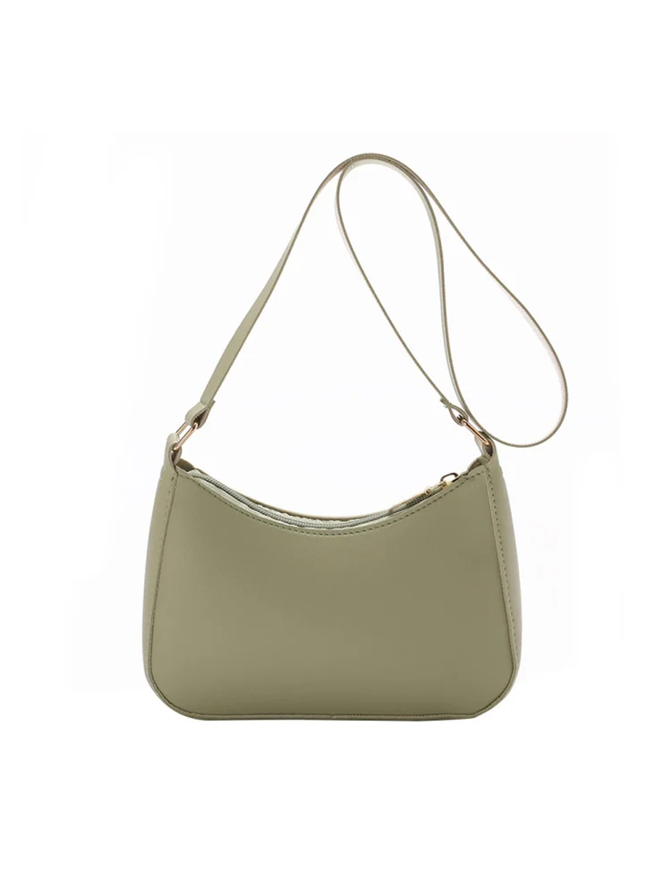 Vintage Women Solid Color PU Shoulder Underarm Bag Hobos Handbags (Green)