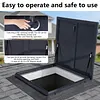 [US Local Warehouse] Roof Hatch Skylight Roof Caps Aluminum Frame Galvanized Sheet 80x80cm with Switch Type Handle Loft Ventilation Roof Access Hatch Cover Plate Rooftop Hatch Cover Plate for Wellhead Lid/Cellar Cover