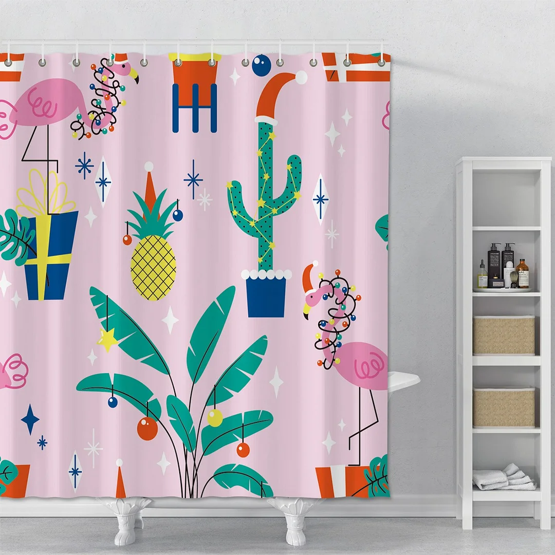 Cute Cartoon Shower Curtains Bathroom Waterproof Curtains Mildew Proof Curtains with Hooks Home Bath Curtains for Bathroom