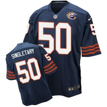 Bears #50 Mike Singletary Navy Blue Throwback Men's Stitched NFL Elite Jersey