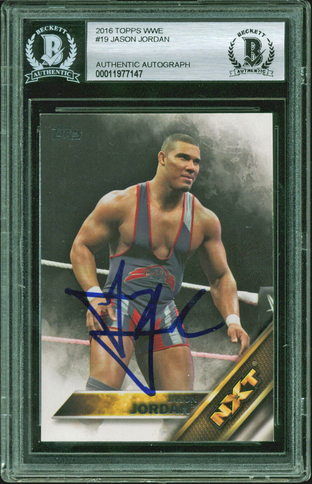 Jason Jordan Authentic Signed 2016 Topps WWE #19 Auto Card BAS Slabbed