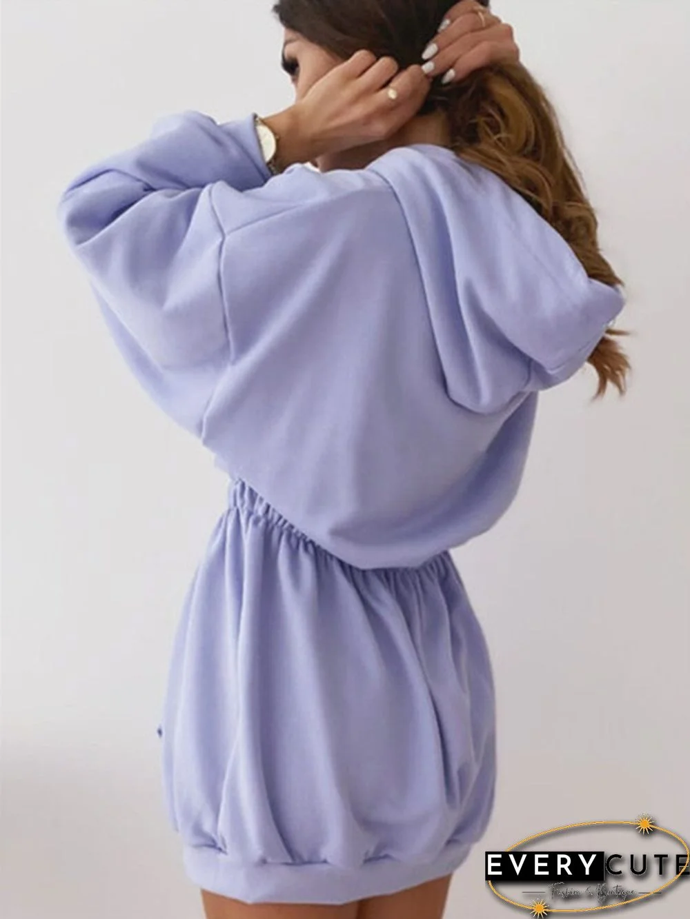 Women Fashion Long Sleeve Casual Dress Slim Waist Long Sleeve Sports Dress Hoodies Sweatshirts