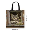 Cats-11CT DIY Stamped Cross Stitch Shopping Bag 40*40cm tapestrymarket