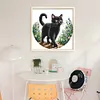 Black Cat In Garden-11CT Stamped Cross Stitch 37*37cm/14.57*14.57in tapestrymarket
