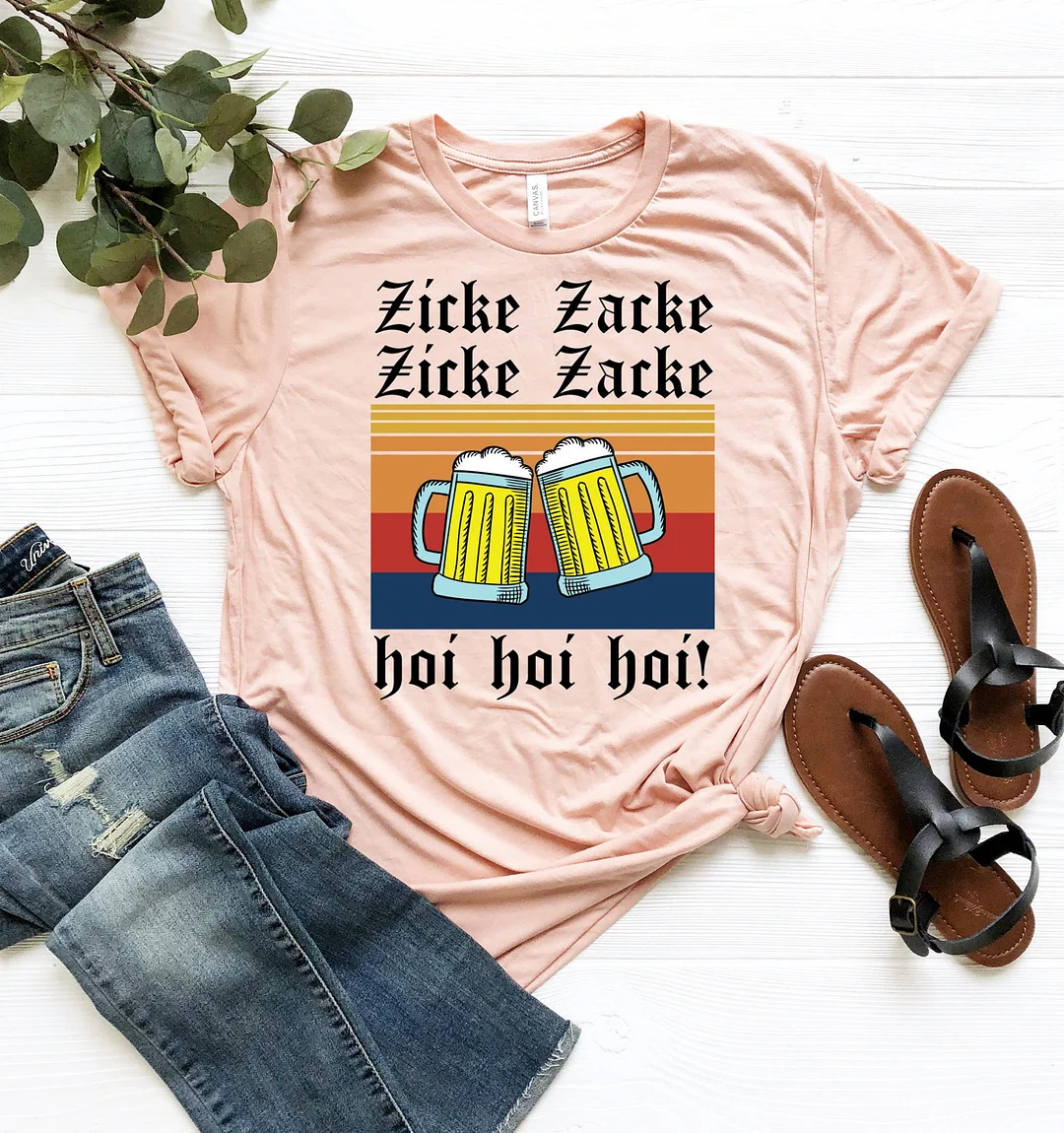 Zicke Zacke Hoi Shirt German Beer Oktoberfest Cheers Lover Gift Drinking Party Top Tees