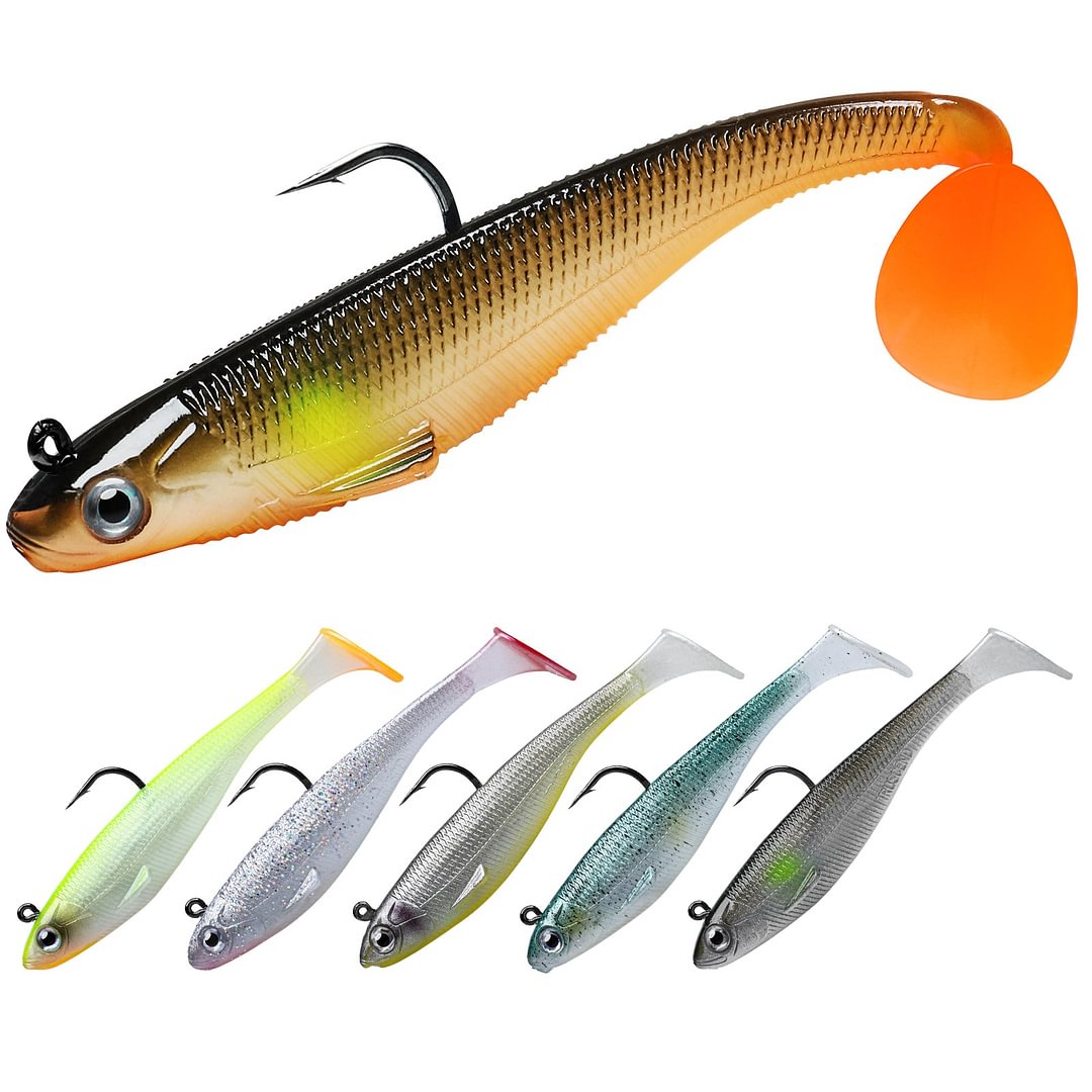 Pre-Rigged Soft Swimbaits with Ultra-Sharp BKK Hooks