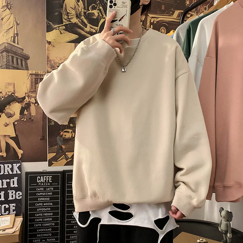 Aonga Women Solid Color Casual Loose Sweatshirt Spring Autumn New Harajuku Hoodies Oversize Female Clothing Fashion Pullover
