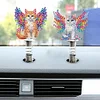 5Pcs Diamond Painting 2D Flat Angel Cat Shake Car Ornaments for Center Console