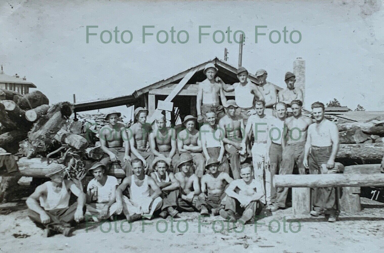 Camp Shelby POWs Kriegsgefangenen Lager Foto Afrikakorps WK 2 (oy-234