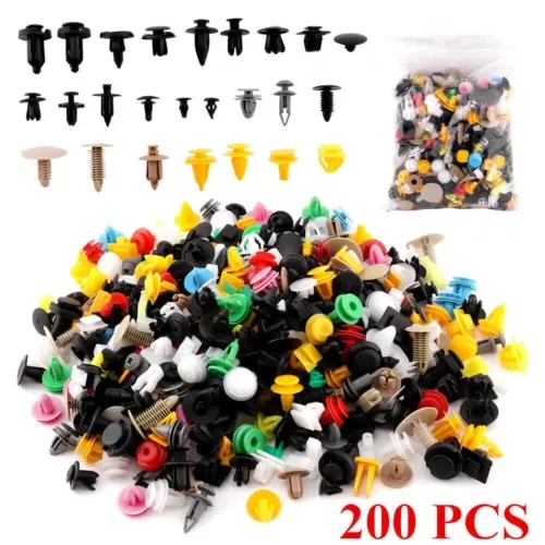 Dronehint 200Pcs Universal Car Body Panel Parts Plastic Push Pin Rivet Fastener Clips Kit (For: Mini) Parts