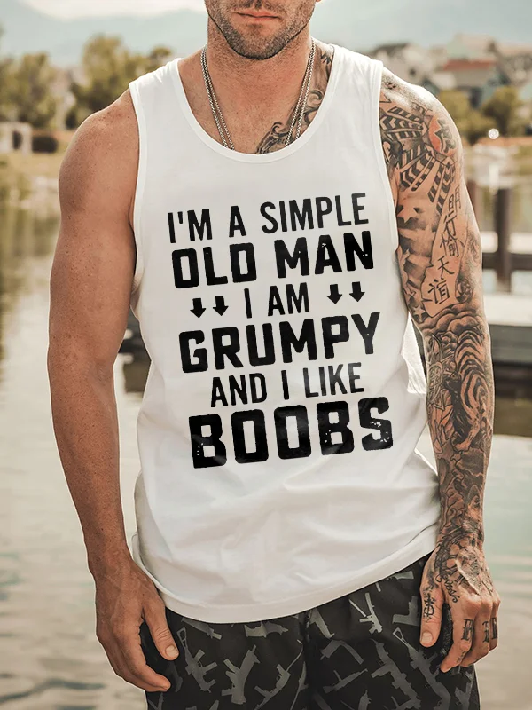I'm A Simple Old Man Print Men's Vest