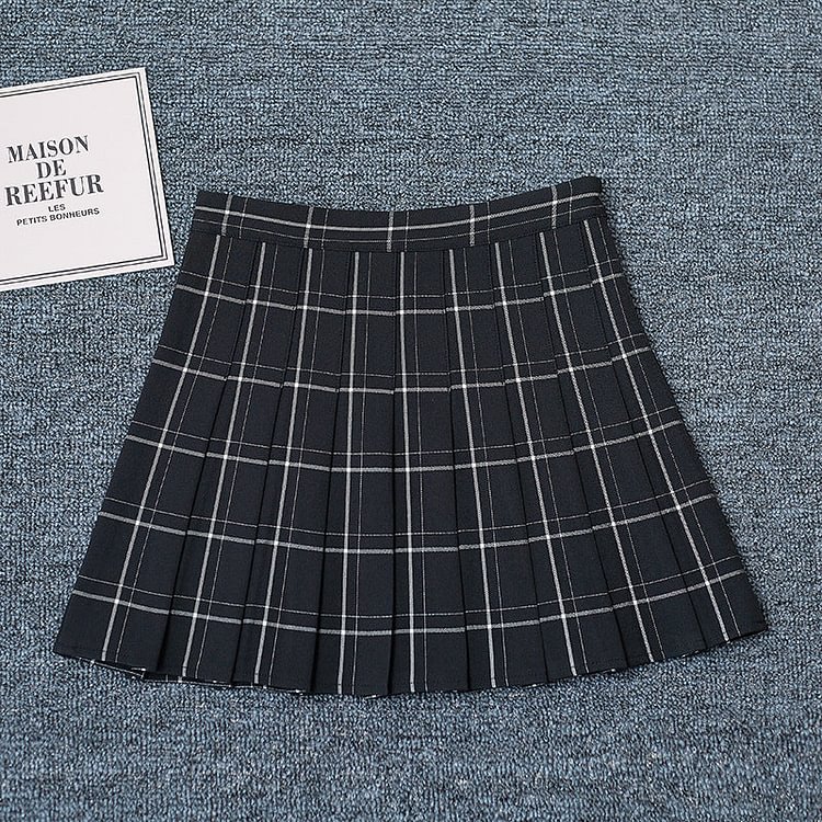 High Waist Plaid Skirt