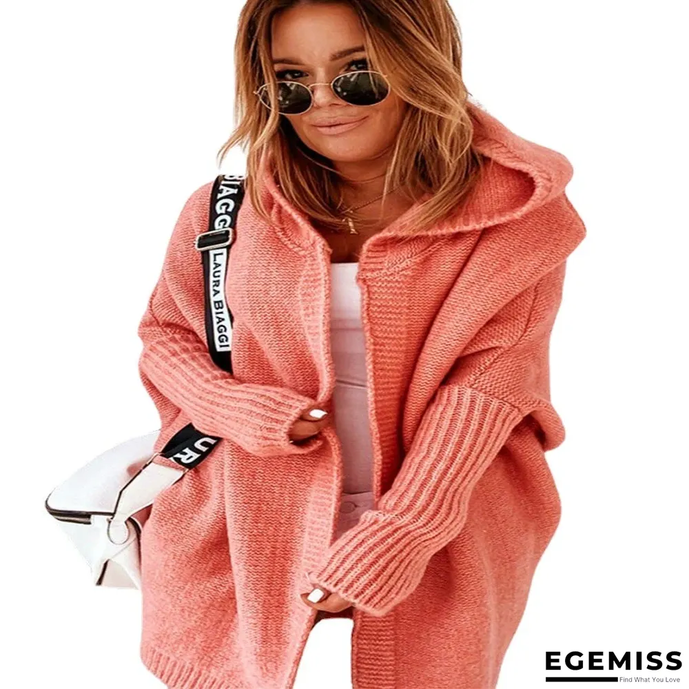 Hooded Bat-shaped Soft Loose Back Stitching Sweater | EGEMISS