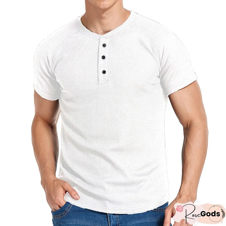 Men's Wear Solid Color Foreign Trade Large Heavy Round Neck Clothes