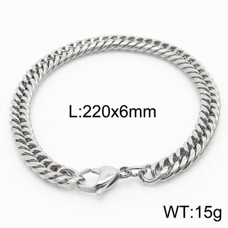 Minimalist Solid Color Titanium Steel Chain Unisex Bracelets