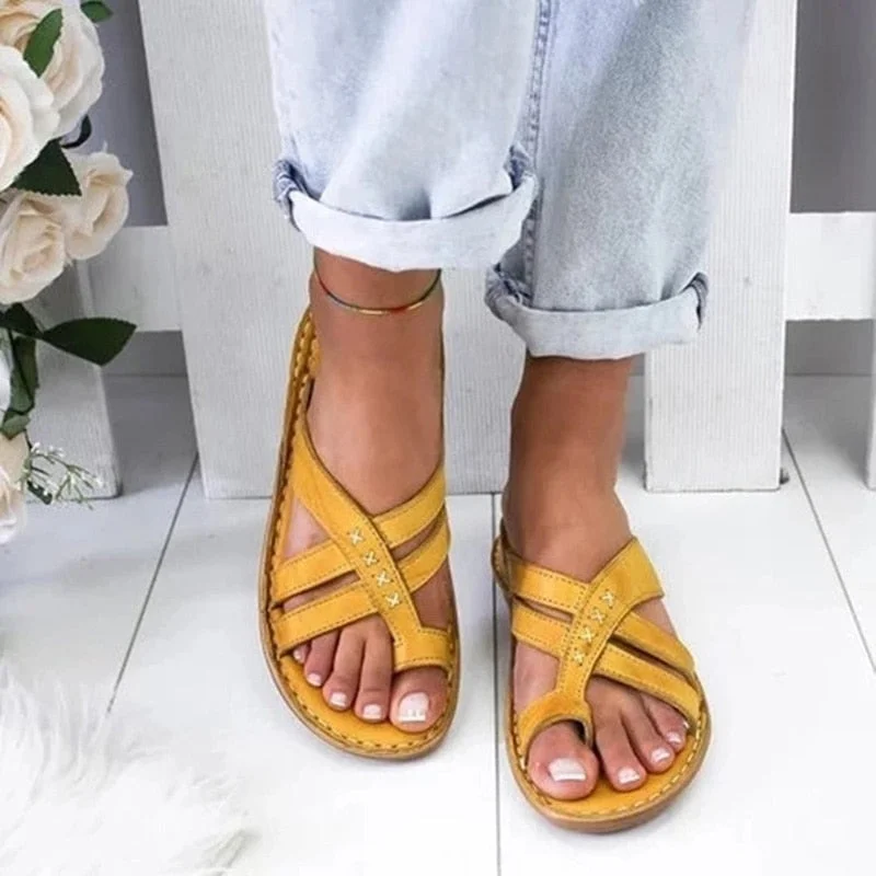 Sandals For Women Ladies 2021 Summer Women Flat Shoes Slip-On Femme Gladiator Shoes Wedge Comfy Sandals Woman Sandalias Mujer